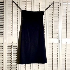 Strapless black jersey dress